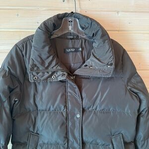 Lauren Ralph Lauren Down Puffer Coat Deep Charcoal Green | Women’s M EUC